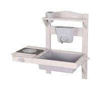 roba Cocina para Niños para Colgar - Cocina de Juego Funcional para Exteriores con Dispensador de Agua y Accesorios - Madera Certificada por FSC - Gris Esmaltado