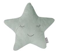 roba Cojín Decorativo en Forma de Estrella para Habitación Infantil - Cojín de Peluche - Cara Bordada - Verde Escarchado