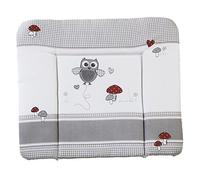 roba Colchón Cambiador Bebe Impermeable 85 x 75 cm Adam y Eule - Bordes Elevados - Para Mueble Cambiador - Sin Ftalatos - Estampado de Búho - Gris / Rojo