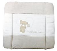 roba Colchón Cambiador Bebe Impermeable Liebhabär para Niñas y Niños - 85 x 75 cm - Diseño de Osos - Recubrimiento de PU para Mesa Cambiador - Beige / Blanco