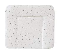 roba Colchón Cambiador Impermeable para Bebés Sternenzauber Gris - 85 x 75 cm - Recubierto de PU - Alfombra con Diseño de Estrellas - Fácil de Limpiar - Blanco