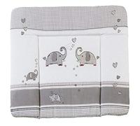 roba Colchón Cambiador Jumbotwins - 85 x 75 cm - Colchon Bebe Impermeable con Diseño de Elefantes - Recubrimiento de PU para Mueble Cambiador - Cuadros Grises