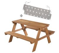 Roba Conjunto de Muebles de jardín para niños con cojín de Asiento, Resistente a la Intemperie, de Madera Maciza en Teca