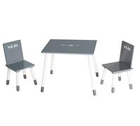 roba Conjunto de sillas para niños 'Rock Star Baby 3', 2 sillas para niños y 1 mesa, de madera, lacadas en gris oscuro