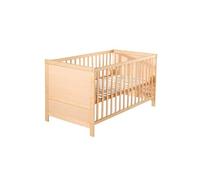 roba Cuna Convertible en Cama para Niños 70 x 140 - Cama Infantil con Barandilla Ajustable en 3 Alturas - 3 Barrotes Removibles - Madera Natural