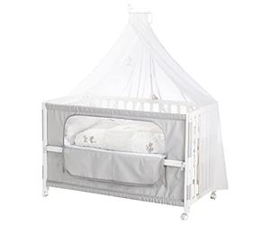 ROBA Cuna, Roombed, 60x120 cm 'Fox & Bunny', cama supletoria para la cama de los padres