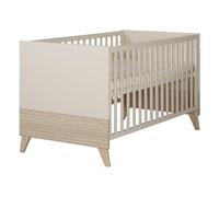 roba Cuna Sidney 70x140 cm - Cuna evolutiva con patas de madera maciza - Altura regulable - Convertible en cama junior - Beige