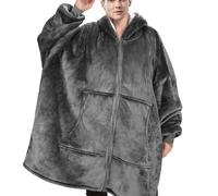 Roba de Forro Polar con Capucha para Hombre Talla Extra Grande - Aumentada, Ropa de Estar por Casa Ultralujo Lavable en Máquina con Bolsillos, Corte Holgado Larga , TALLA EXTRA