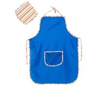 roba Delantal para pintar con trapo, delantal infantil para pintar y manualidades, color azul con trapo en multicolor
