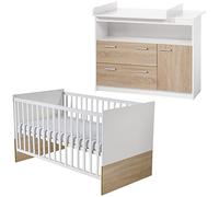 roba Gabriella - Juego de 2 piezas para habitación infantil, incluye cuna de 70 x 140 cm y cómoda cambiador, bicolor