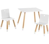 roba Grupo de asientos para niños, 2 sillas y 1 mesa, madera/blanco