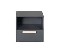 roba Jara - Mesita de Noche (1 cajón, 1 Compartimento Abierto, Mango de Madera de Haya, para Habitaciones Infantiles y Juveniles)
