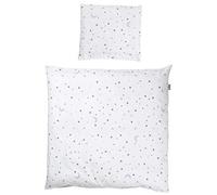 roba Juego de Ropa de Cama para Cuna de 2 Piezas «Sternenzauber Gris», 80 x 80 cm, 100% Algodón, Funda de Almohada 35 x 40 cm, Gris