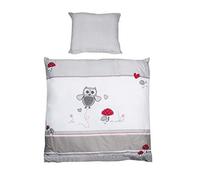 roba Juego de Ropa de Cuna para Bebés - Adam y Eule - 2 Piezas - Funda Nórdica 80 x 80 + Funda de Almohada 40 x 35 cm - Algodón Suave - Multicolor