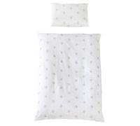 roba Juego de sábanas 2 piezas, colección 'Little Stars' blanco, sábanas infantiles, 100% algodón, funda de edredón 100x135 cm y funda de almohada 40 x 60 para bebés y niños