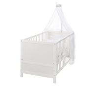 roba-kids 0193W-3V235 - Cuna Combi, 70 X 140 Cm, Bicolor, Ajustable en 3 Direcciones, Barras Deslizantes Convertibles en Cama Juvenil, unisex