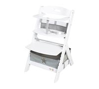 roba Liv Up Trona Evolutiva para Bebé con Organizador, Trona Infantil de Madera con Certificación FSC, Asiento y Reposapiés Ajustables, Arnés de 3 Puntos, desde 6 Meses, hasta 70 kg, Blanca
