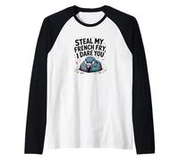 Roba mi Papa frita I Dare You - Paloma Enojada Divertida Camiseta Manga Raglan