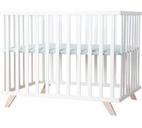 roba Parque infantil 75x100 cm, altura regulable, blanco-verde