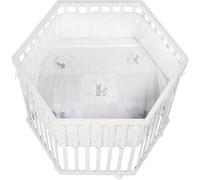 roba Parque infantil hexagonal, altura regulable, ruedas de freno, blanco