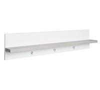 roba Perchero de pared 'Universal' con ganchos y estante, blanco/Luna Elm