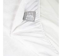 roba Protector de Colchón para Bebé - 90 x 200 cm a 100 x 200 cm - safe asleep® - Transpirable y Resistente a la Humedad - Algodón Rizo - Blanco