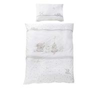 roba Ropa de Cuna Infantil Sternenzauber - 2 Piezas - Algodón - Funda Nórdica 100 x 135 + Funda de Almohada 40 x 60 cm - Estampado con Estrellas y Elefantes