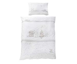 roba Ropa de Cuna Infantil Sternenzauber - 2 Piezas - Algodón - Funda Nórdica 100 x 135 + Funda de Almohada 40 x 60 cm - Estampado con Estrellas y Elefantes