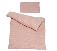 roba Ropa de Cuna para Bebés, 2 Piezas, Funda de Edredón 100 x 135 cm + Funda de Almohada 40 x 60 cm, Algodón Orgánico GOTS y OEKO-TEX, Rosa