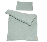 roba Ropa de Cuna para Bebés, 2 Piezas, Funda de Edredón 100 x 135 cm + Funda de Almohada 40 x 60 cm, Algodón Orgánico GOTS y OEKO-TEX, Verde Escarchado