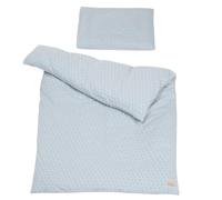 roba Ropa de Cuna para Bebés, 2 Piezas, Funda de Edredón 100 x 135 cm + Funda de Almohada 40 x 60 cm, Algodón Orgánico GOTS y OEKO-TEX, Azul Claro