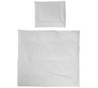 Roba Ropa de cuna 2 pzas - Funda edredón 80x80 + almohada 40x35, algodón orgánico GOTS OEKO-TEX gris