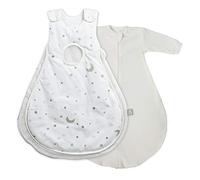roba Saco de Dormir Bebe 56/62 cm Air PLUS +, Saco Interior de Manga, Sternenzauber, Saquito para Recién Nacidos, 4 Estaciones, 0-6 Meses, Blanco con Diseño de Estrellas