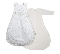 roba Saco de Dormir Bebe 86/92 cm Air PLUS + Saco Interior de Manga, Sternenzauber, Saquito para Niños a Partir de 18 Meses, 4 Estaciones, Blanco con Diseño de Estrellas