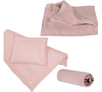 roba Set de regalo para bebé, ropa de cama, sábana ajustable, manta, rosa