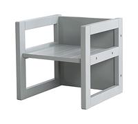 roba Silla Infantil Gris y Reversible en 3 Alturas de Asiento - 30 x 30 cm - Capacidad Máxima 60 kg - Taburete Infantil Estilo Campestre