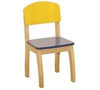 roba Silla infantil, silla con respaldo para niños, madera lacada en colores, 61,5x32,5x32,5 cm, altura del asiento 31,5 cm