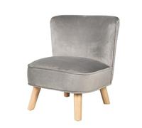 roba Sillón Infantil en Terciopelo Lil Sofa, Estilo Escandinavo, Mini Silla Cómoda para Niñas y Niños, Gris