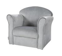roba Sillón infantil Lil con reposabrazos - para niños y niñas - Cómodo sillón para bebé - Tela de terciopelo gris - Mini sillón para bebé y habitación infantil