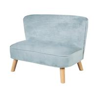 Roba Sofá Infantil con Aspecto Retro Moderno, Madera, Tela de Terciopelo, Azul Claro, 1 Unidad (Paquete de 1)