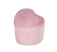 roba Taburete infantil Lil sofá en forma de corazón, cómodo taburete en tela de terciopelo rosa, muebles tapizados para habitación infantil, altura del asiento 24 cm