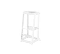 roba Torre de Aprendizaje - Taburete Seguro para Niños - como Ayudante de Cocina - Capacidad de Carga hasta 80 kg - Madera Certificada FSC - Blanco