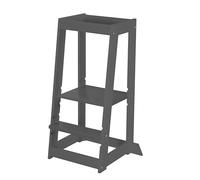 roba Torre Montessori - Taburete Seguro para niños - como ayudante de Cocina - Soporta hasta 80 kg - Madera certificada FSC - Antracita