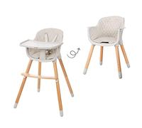roba Trona Combinada 2 en 1 Style Up Wood - Silla Infantil Ajustable - Bandeja de Comida Desmontable - Asiento Acolchado - Gris