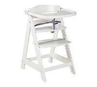 roba Trona Evolutiva de Madera Sit Up Click et Fun + Bandeja Desmontable - Altura Ajustable - Silla para Bebés 6 Meses - Soporta 70 kg - Blanco