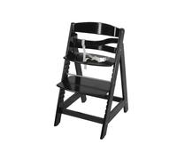 roba Trona Evolutiva de Madera Negra Sit Up III, Altura Ajustable, de 6 Meses, Soporta 70 kg, Silla Resistente para Bebés con Barra de Seguridad