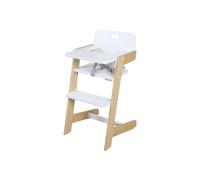 roba Trona para Bebés Nature Up - Trona de Madera de Bambú - Evolutiva con Bandeja Extraíble - Arnés de 3 Puntos - Soporta hasta 70 kg - Natural/Blanco
