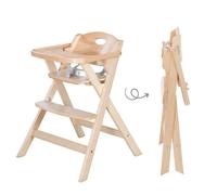 roba Baumann trona plegable roba, trona plegable para espacio, trona para bebés y niños de madera natural
