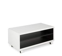 Robas Lund Jeff 7 Tablero de televisión, Madera de ingeniería, Blanco/Negro, 79x35x39 cm (BxHxT)