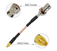 ROBAUN 1 Cable de conexión en Espiral for Panel pequeño, Conector BNC Hembra, Recto, Macho MMCX, RG316, 15 cm, 6"/30 cm/50 cm/100 cm(15cm)
